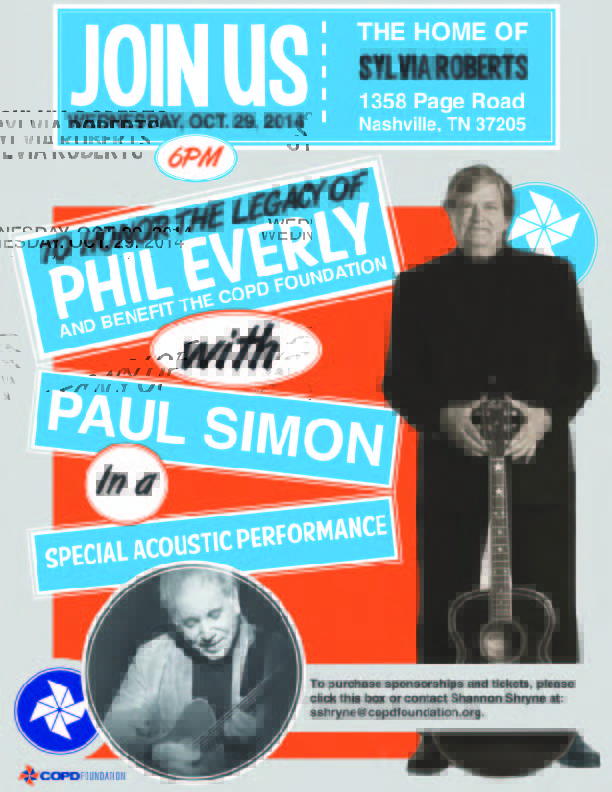COPD Foundation Hosts Benefit Concert and Tribute to Phil Everly Featuring Paul Simon
